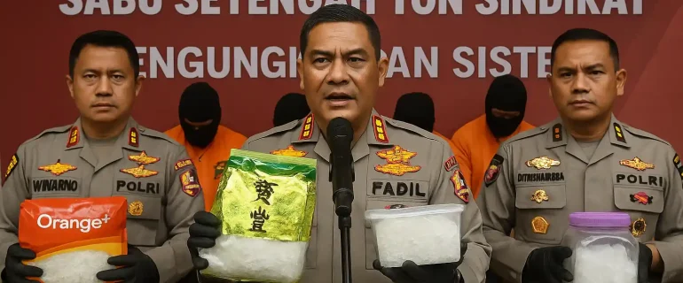 Polisi Gagalkan Penyelundupan Sabu Setengah Ton Sindikat