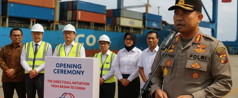 Wakapolresta Dukung Seremoni Direct Call Batam–China
