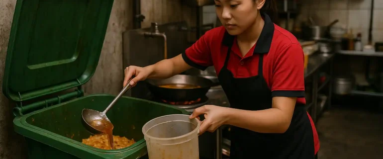 Restoran Hotpot China Kepergok Pakai Minyak Tong Sampah