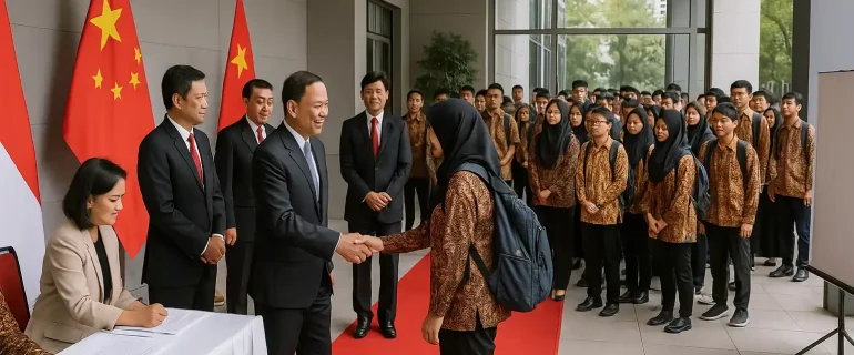 Mahasiswa Indonesia di Tiongkok KBRI Beijing Sambut 700 Mahasiswa Indonesia di Tiongkok KBRI Beijing Sambut 700