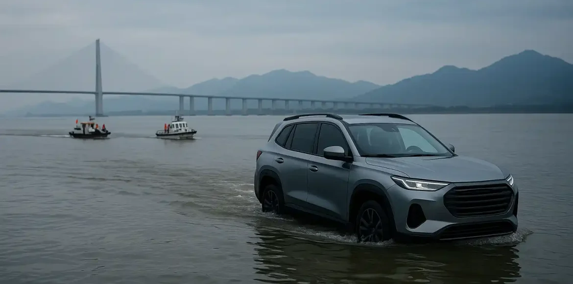 SUV Amfibi Jetour Seberangi Sungai Terbesar China SUV Amfibi Jetour Seberangi Sungai Terbesar China