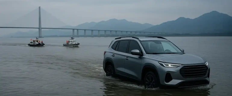 SUV Amfibi Jetour Seberangi Sungai Terbesar China