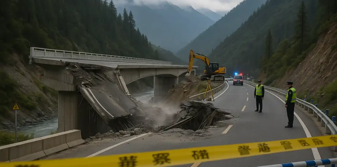 Ambruk Jembatan Hongqi di Maerkang Sichuan