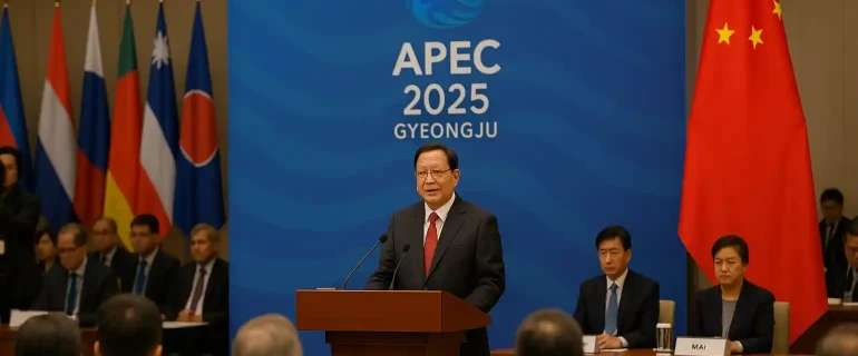 Creat realistic image with landscape format Penguatan APEC China Di Garis Depan Ekonomi