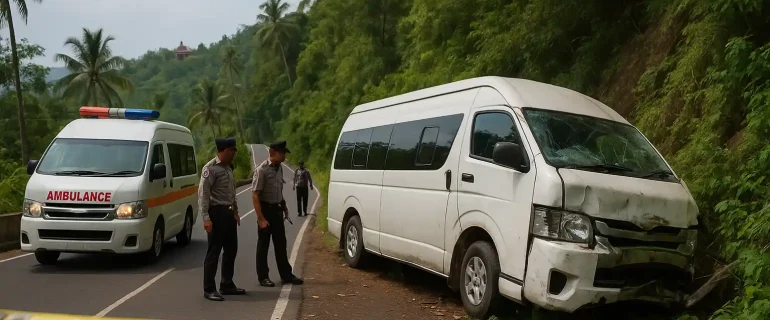 Minibus Maut Turis China di Bali Ditahan Polisi Minibus Maut Turis China di Bali Ditahan Polisi