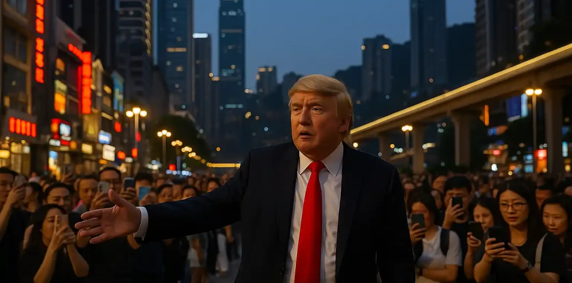 Peniru Trump China Ryan Chen Viral di Chongqing