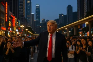 Peniru Trump China Ryan Chen Viral di Chongqing