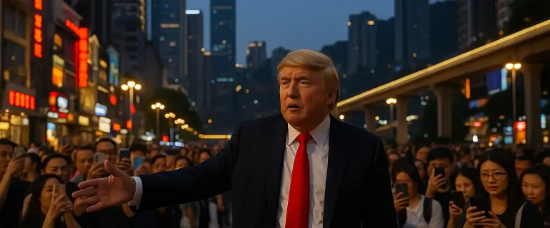 Peniru Trump China Ryan Chen Viral di Chongqing