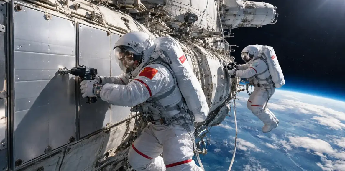 Perisai Puing Tiangong Dipasang Tiongkok Lewat Spacewalk